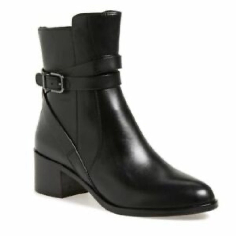 Via Spiga Black Leather Alden Moto boot
